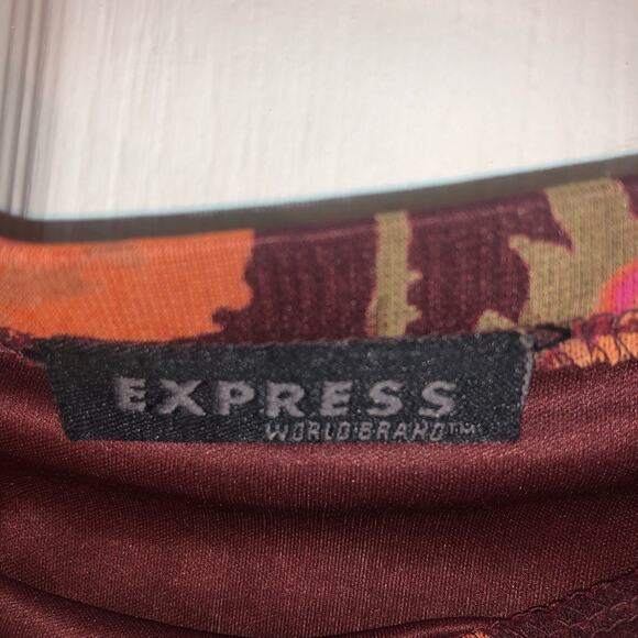 Vintage Express Orange and Brown Pencil Skirt S - Picture 7 of 7